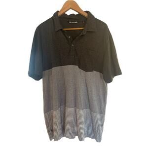 Travis Mathew Polo Shirt Mens Large Gray 100% Pima Cotton